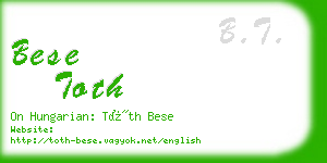 bese toth business card